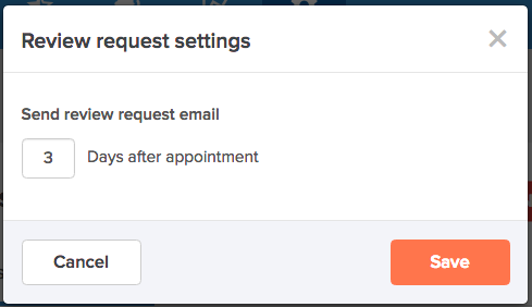 Review request settings dialog box