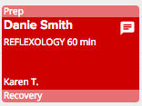 Reflexology appointment card