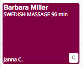Swedish massage appointment card