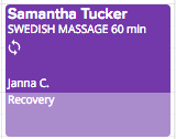 Swedish massage appointment card