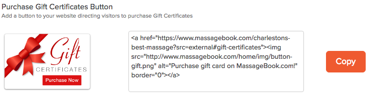 Gift Certificates button with red bow